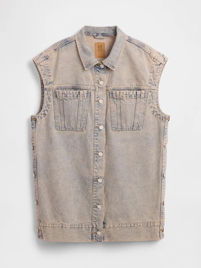 Gap × HFR Denim Oversized Vest by Nicole Benefield Portfolio, $128